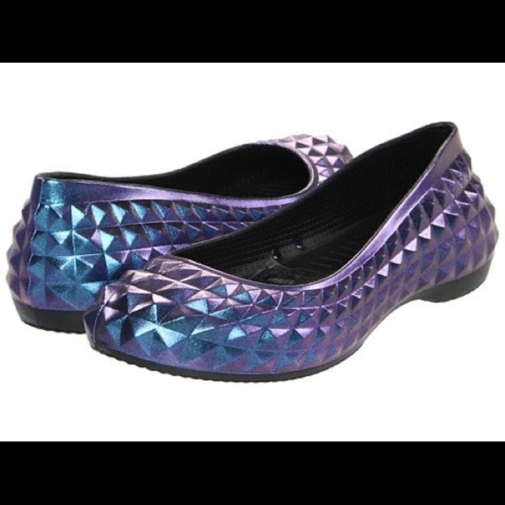 Crocs Super Molded Iridescent Studded Ballet Flats